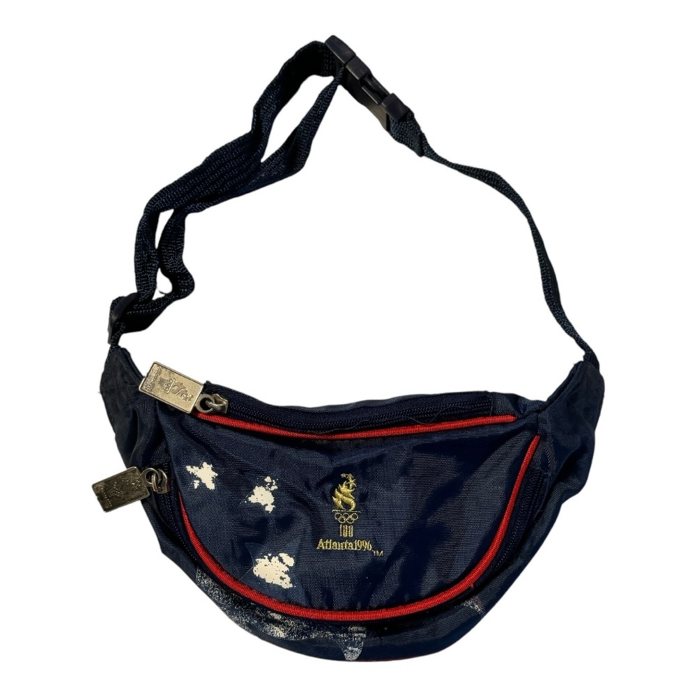 Vintage Olympic Games Collection Atlanta 1996 Navy Waist Bag as is